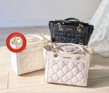 Rose Muse Tweed Quilting 토트백 S 화이트