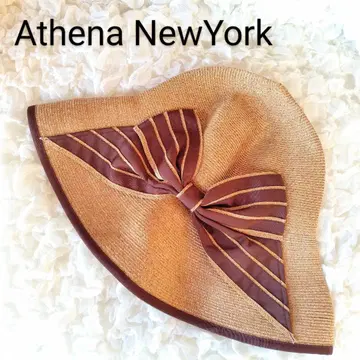 새상품급 Athena NewYork 밀짚모자 리본 포함