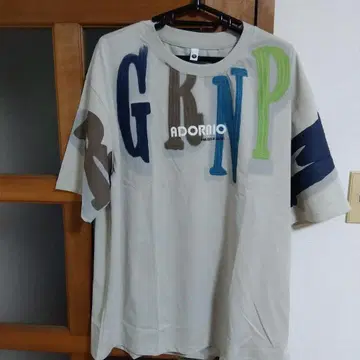 ADORNIO 컬러풀 문자 티셔츠 4XL