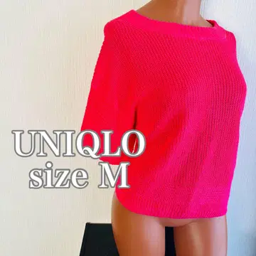 [ 헤이세이 갸루 ] UNIQLO 반팔 크로쉐 니트탑 돌먼 봄/여름