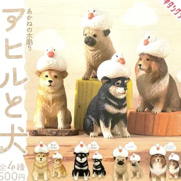 아카네의 나무 조각 오리와 개 총 4종 컴플리트