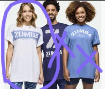 신상 정품 ZUMBA 반팔 티셔츠 화이트 데님