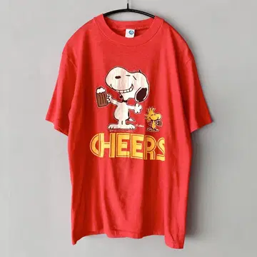 SNOOPY 70's 빈티지 티셔츠 스누피 빨간색 레드 미국제