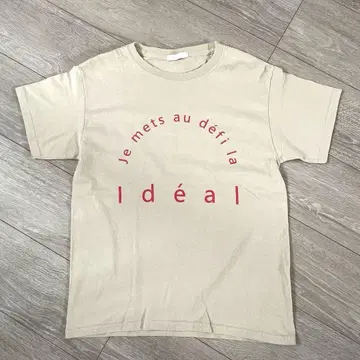 알아바일 베이지 티셔츠 프론트 프린트 *allureville*