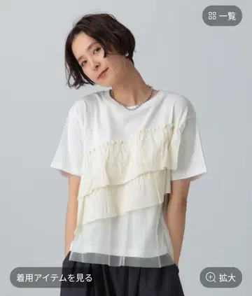 이소재 프릴 도킹 T 렙심