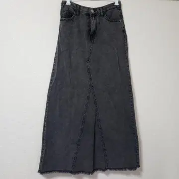 다크 그레이 데님 롱 스커트