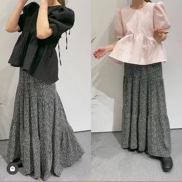 mite 블랙 퍼프 슬리브 상의