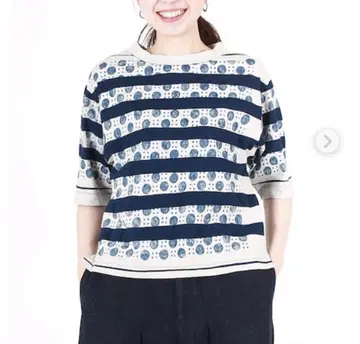 45R 인디고 천축 코몬 반다나 T-SHIRT 일본제