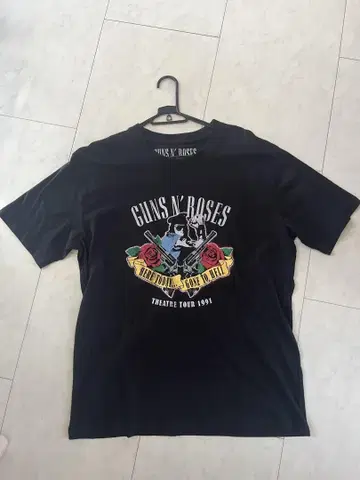 미사용 새상품 택 포함 GUNS N' ROSES 1991 티셔츠 블랙 L