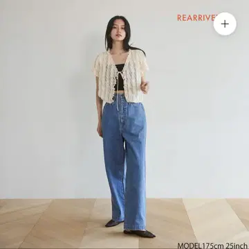 searoomlynn 오버 허리 와이드 데님 SRN05 블루 24인치