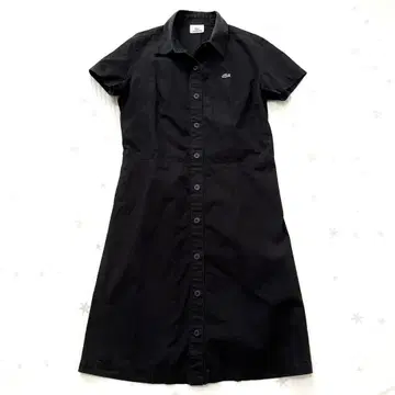 라코스테 LACOSTE 셔츠 원피스 블랙 코튼