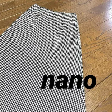 nano 깅엄 체크 롱 스커트 38