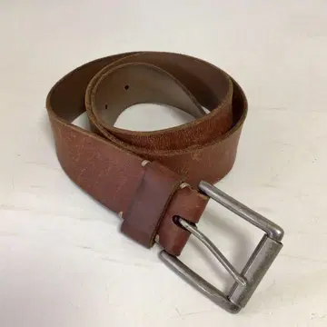 GENUINE LEATHER 브라운 가죽 벨트 약 78~90cm