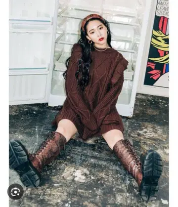 jouetie 쥬에티 프릴 니트 튜닉 원피스