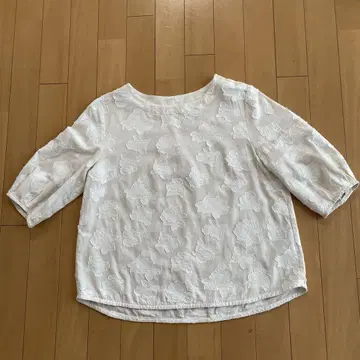PRIMATIVO HANAE MORI 꽃무늬 소매 탑 38 아이보리