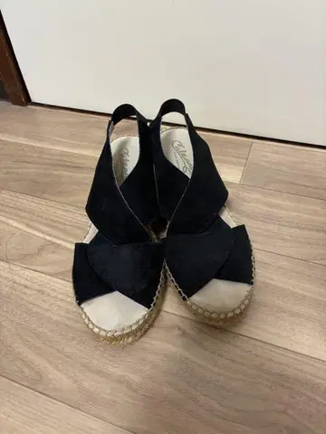블랙 웨지 샌들