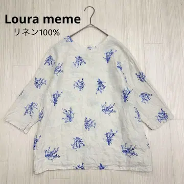Loura meme 로라메메 린넨 자수 7부 소매 블라우스 free