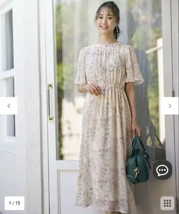 애니시스 새상품 [세탁 가능] 플라워 프린트 원피스