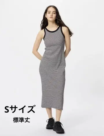 유니클로 보더 리브 브라 원피스 S 표시 사이즈