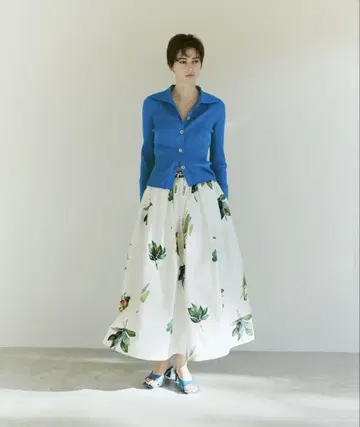 CADUNE 그린 코튼 스커트