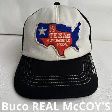 Buco 메쉬 캡 TEXAS 자수 오프화이트 x 블랙 리얼 맥코이즈