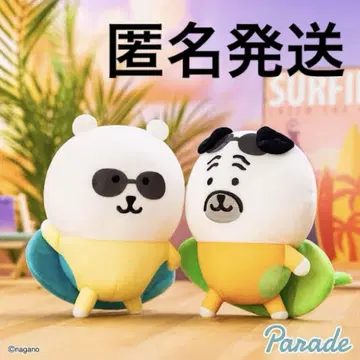 [택 포함 새상품] 나가노 캐릭터즈 서핑 봉제 인형 곰 퍼그 2종 세트