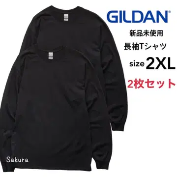 길단 미사용 새상품 울트라 코튼 6oz 긴팔 티셔츠 블랙 2장 2XL