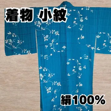 [새상품급] 기모노 코몬 실크100% 꽃무늬 광택 일본 의류 기모노