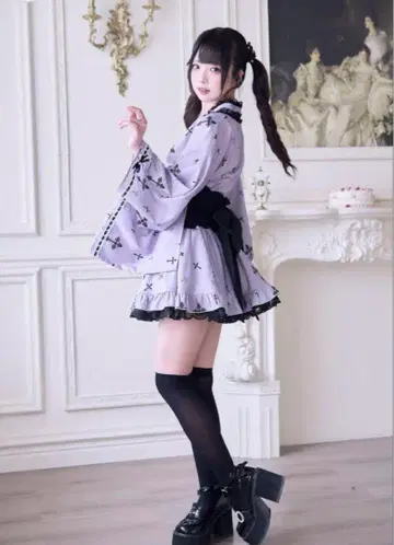 Nogenki 유카타 드레스 퍼플