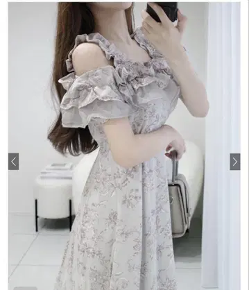 GRL 그레일 꽃무늬 프릴 오프숄더 플레어 원피스 ru1244