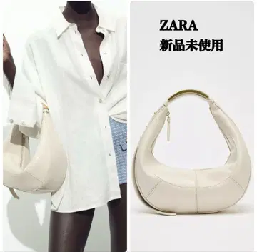 완판템 ZARA 메탈 핸들 오벌 백 택 포함 새상품 화이트
