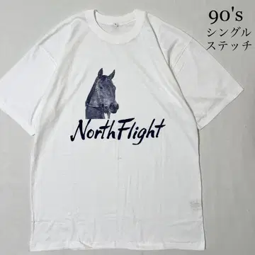 90's 90년대 노스 플라이트 명마 티셔츠 싱글 스티치 레어