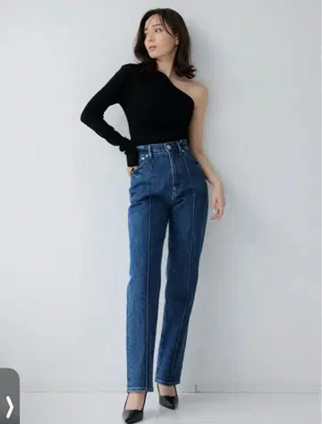 원숄더 아지메 헴 니트 풀오버