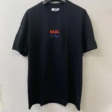 BALR. 볼러 남성용 티셔츠 새상품 백 프린트 블랙 L