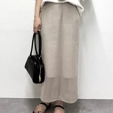 [미사용 새상품] Loungedress 시어 메쉬 종이상자 스커트 F