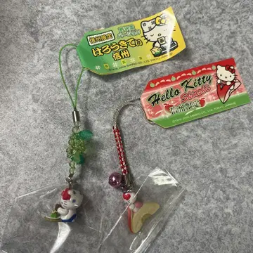 지역 한정 키티 신슈 한정 사과 노자나 헬로키티 스트랩 2개 세트