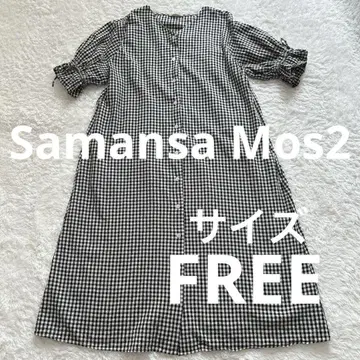 사만사 모스모스 Samansa Mos2 블랙 깅엄 체크 원피스