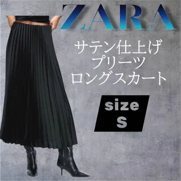 자라 ZARA 새틴 마감 플리츠 스커트 사이즈 S