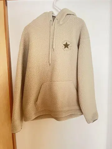 CONVERSE 플리스 후드티 M 베이지