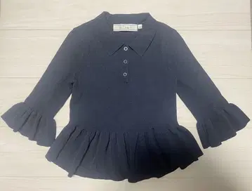 지유 프릴 네이비 스웨터 M