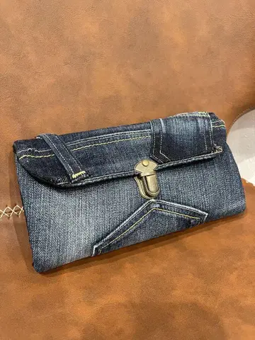 데님 리메이크 장지갑