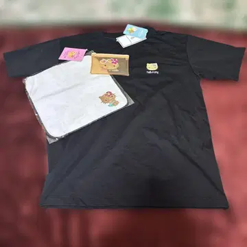 일광화상 키티 3점/로페피크닉 T셔츠 & 핸드 타월 & 다이소 파우치