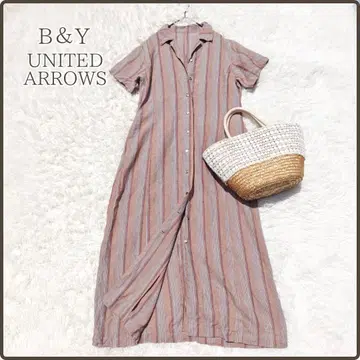 BY UNITED ARROWS 린넨 100% 오픈 카라 셔츠 원피스 M