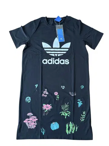 adidas 꽃무늬 T셔츠 드레스 블랙