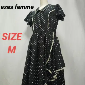 axes femme 엑시즈팜 원피스 도트 무늬 프릴 블랙 M