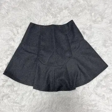 CARVEN 칼벤 플레어 미니 스커트 36 다크 그레이