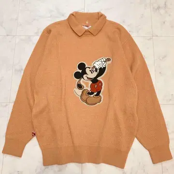 Disney 2way 미키 니트 골프 M 레어 오렌지 디즈니