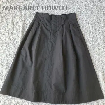 MARGARET HOWELL 실크 혼방 턱 스커트