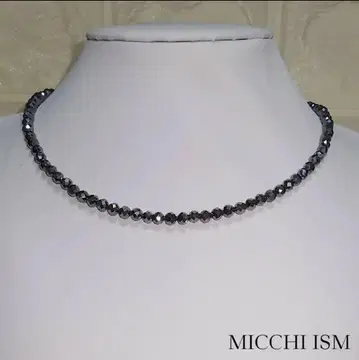 고급 테라헤르츠 광석 목걸이 심플 반짝이 버튼 금장 장식 유행 4mm 옥