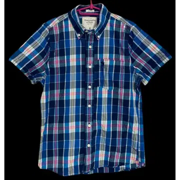 Abercrombie & Fitch 아바클로 체크 무늬 반팔 셔츠 S